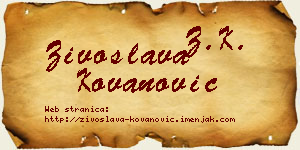 Živoslava Kovanović vizit kartica